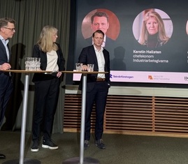 Chefsekonomerna Carl Eckerdal, IKEM, Kerstin Hallsten, Industriarbetsgivarna, och Eric Spector, Teknikföretagen. 