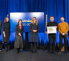 Prisutdelningen när ABB Smart Power i Västerås vann Industrins jämställdhetspris 2021.