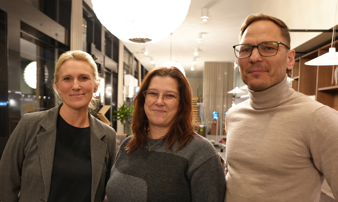 Anna Vargö, förhandlingschef på Gröna arbetsgivare, Ulrika Nilsson, avtalssekreterare på Seko, och Johan Ingelskog, avtalssekreterare på Kommunal.
