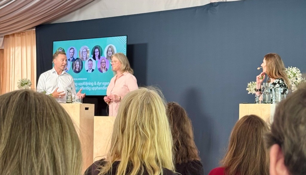 Deltagare på Gröna arbetsgivares seminarium i Almedalen om offentlig upphandling