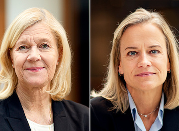 Lena-Liisa Tengblad, vd Gröna arbetsgivare, och Eva Glückman, vd på Grafiska Företagen.