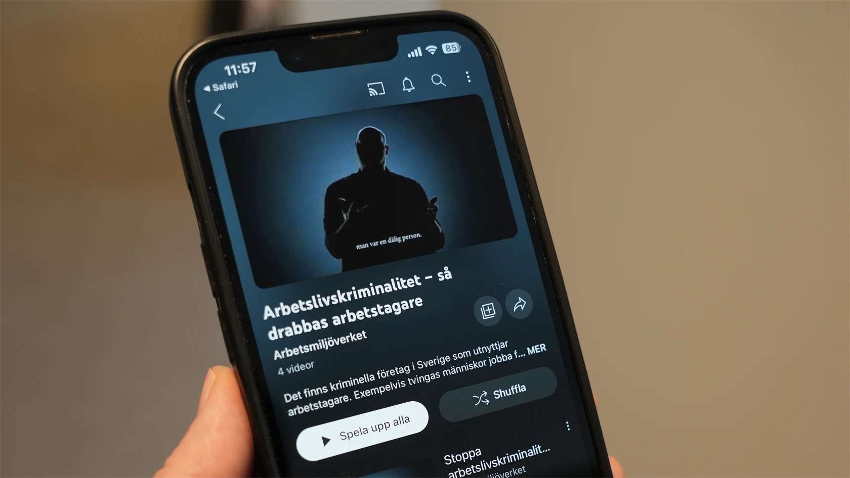 Bild på Arbetsmiljöverkets YouTube-kanal.