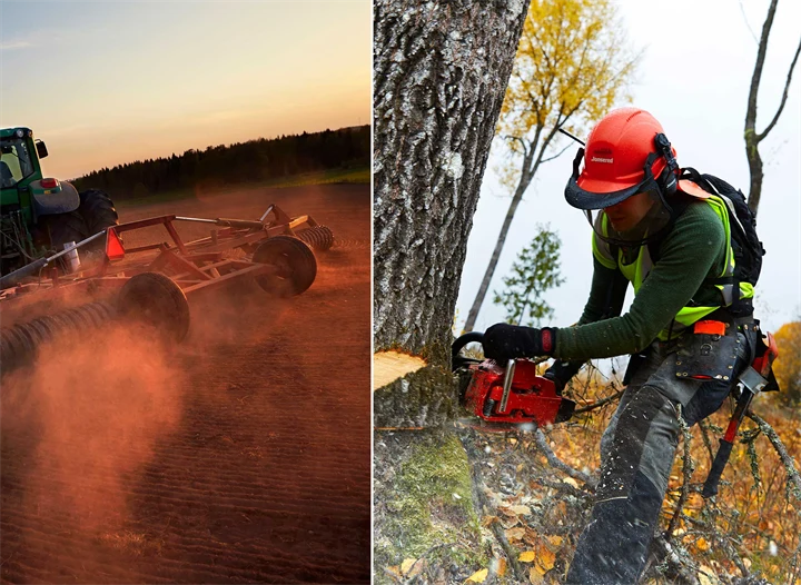 Bilder från lantbruk och skogsbruk.