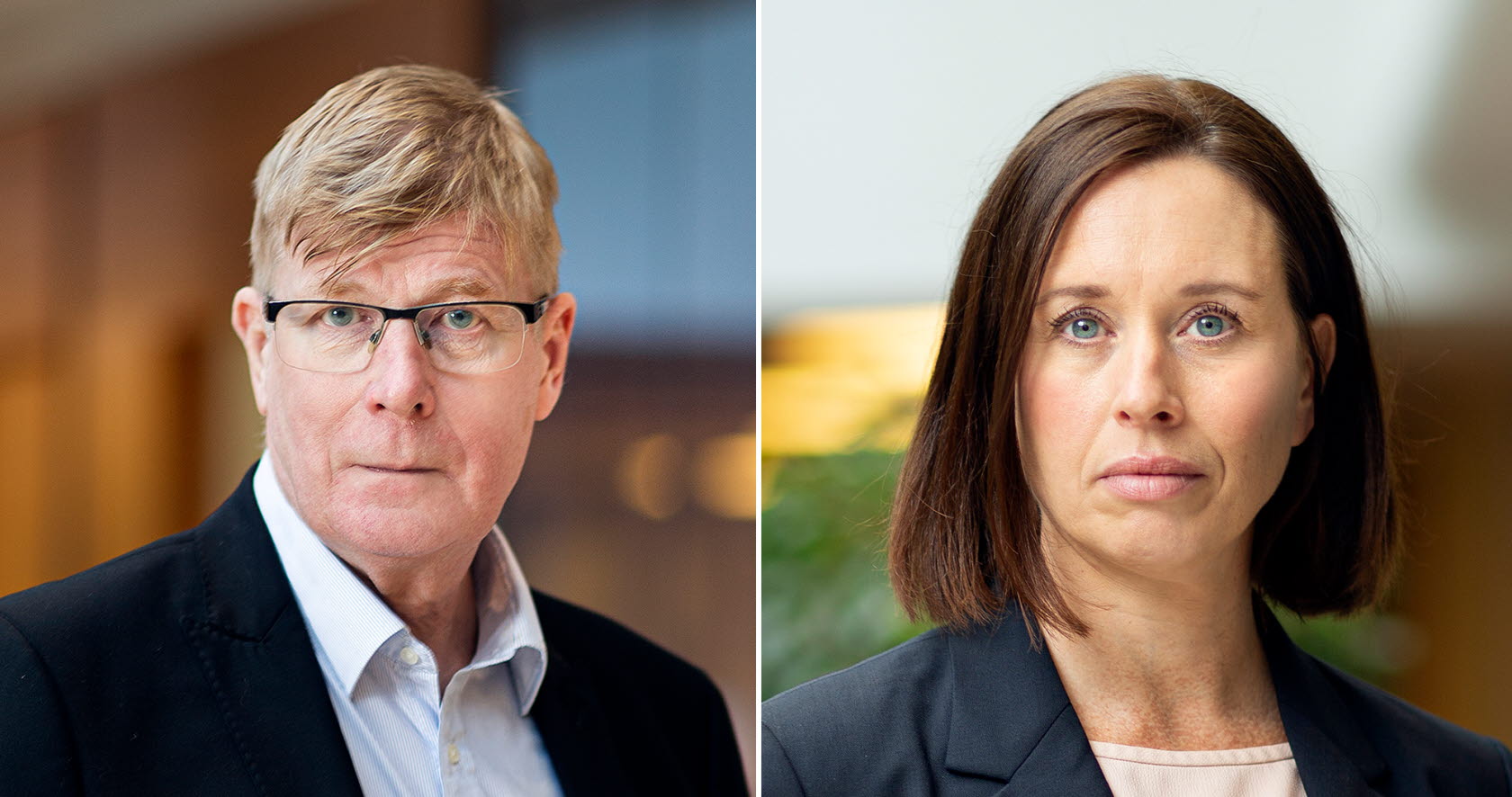 Örjan Lenárd, förhandlingschef Gröna Arbetsgivare, och Anna Freij, förhandlingschef, Grafiska Företagen och Trä- och Möbelföretagen.