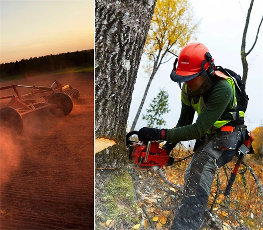 Bilder från lantbruk och skogsbruk.