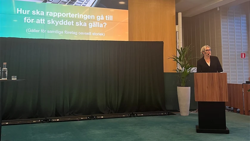 Chefsjurist Tina Nordenbrink gav viktig information om Visselblåsarlagen.