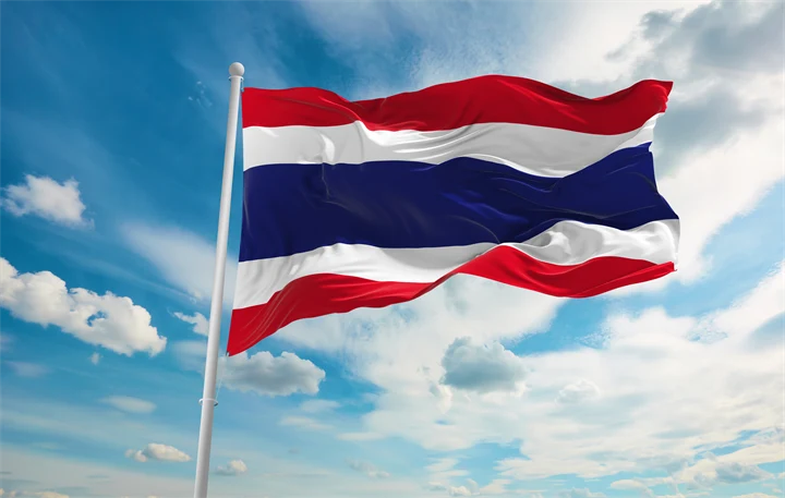 Bild på Thailandsflagga.