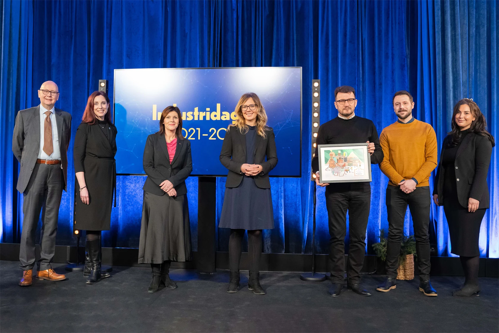 Prisutdelningen när ABB Smart Power i Västerås vann Industrins jämställdhetspris 2021.